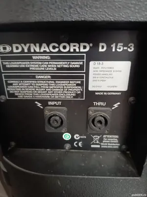Boxe Dynacord model D 15-3 - imagine 3