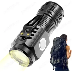 lanterne de buzunar magnetice 3 leduri lumina puternica acumulator litiu incarcare usb type c , noi - imagine 3