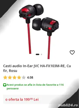 Casti Audio JVC X-Bass Profund Produs Original  - imagine 3