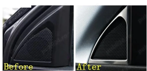 Trim din oțel inoxidabil pentru difuzor audio tweeter Peugeot 3008 ,5008 GT 2017 - 2023  - imagine 4