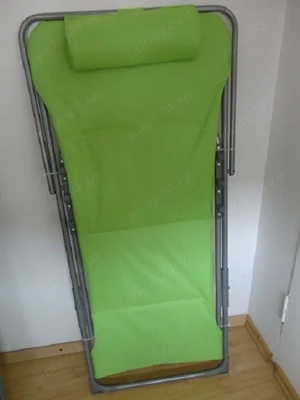 Sezlong pliabil nou, reglabil pe trei trepte - imagine 2