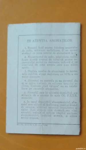 Carnet de abonat TV, anii 80