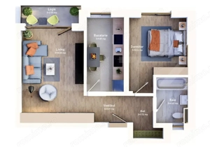 Apartament de 2 camere, Loc de parcare Inclus/ TVA inclus