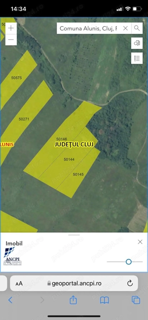 Teren extravilan, județul Cluj, sat Aluniș 