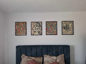 Tablou pictat manual, original, oferta, ocazie, stil Pollock - imagine 4