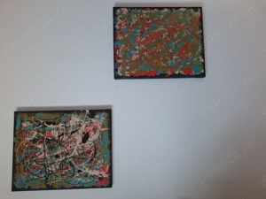 Tablou pictat manual, original, oferta, ocazie, stil Pollock - imagine 5