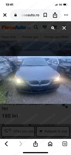 Pompă apă bmw e 60 2.5  i an 2005 - imagine 6