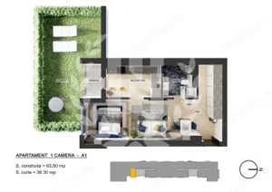 Studio | Pipera Plaza | Curte privata