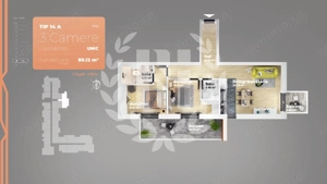 Apartament 3 camere Piata Sudului 89.12 mp utili