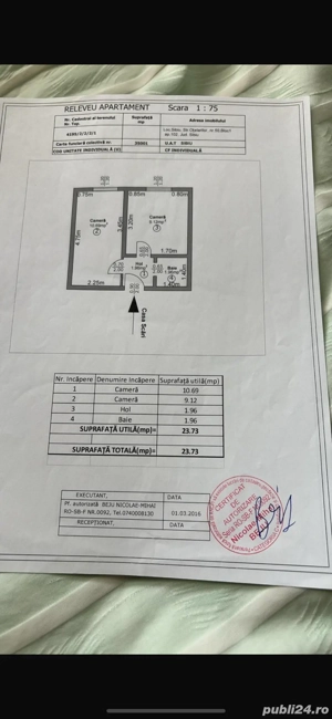 Vand Garsoniera confort 1 24 M Zona Otelarilor 