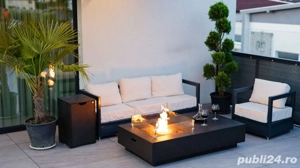 Embera   Masă cu foc decorativ din metal texturat