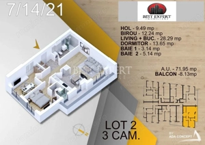 3 camere Ideal Familie Incalzire Pardoseala -3 min STB - imagine 4