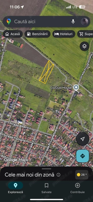 Vând teren intravilan 750m2 în Gradiste Arad cota 1 2 dintr-un teren de 1500 mp