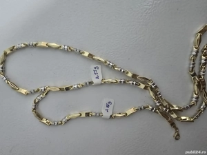 vând set lanț + brățară aur galben + aur alb