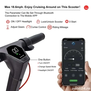 Trotineta electrica lumini ambientale 500W 70km baterie 15Ah + EXTRA - imagine 5