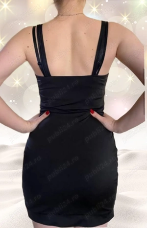 Rochie de ocazie, scurtă, neagră, S, cu pietre - imagine 2