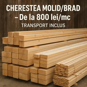 Cherestea molid brad   grinzi, rigle, scândură   de la 800 lei mc