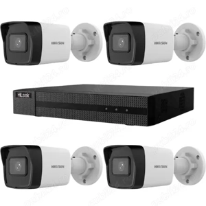 Kit supraveghere Hikvision HiLook 4 camere IP 4MP PoE IR 30m IP67 si NVR 4 canale 6MP PoE 36W 1 port