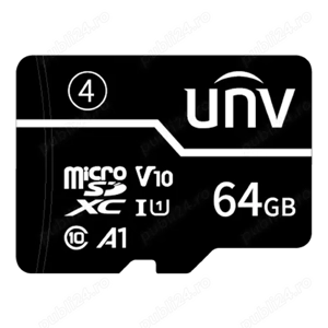 Card de memorie Uniview TF White 64GB, MicroSDXC, Clasa A1 C10 U1 V10, 75MB s, Health Monitoring
