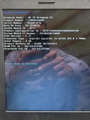 HP 15 Notebook PC Procesor Intel I5 partial functional - imagine 4