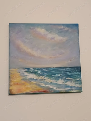 Vând Tablou pictat manual in culori acrilice pe panza întinsă pe cadru de lemn. Original, unicat. - imagine 4