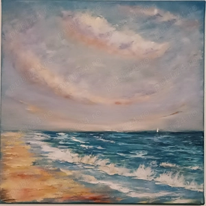 Vând Tablou pictat manual in culori acrilice pe panza întinsă pe cadru de lemn. Original, unicat. - imagine 5