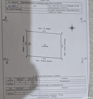 vand teren intravilan 1000 mp patrati