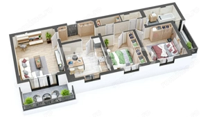 Apartament spatios 85 mpu cu 3 camere 2 balcoane 2 bai in Sibiu - imagine 2