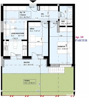 Apartament 3 camere tip studio de vânzare