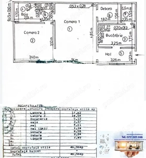 Apartament 2 camere, parter de bloc, Centru - imagine 6