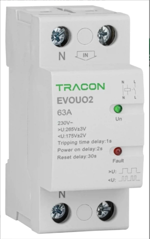 Releu Automat de Recuplare la cresterea scaderea tensiunii monofazat TRACON EVOUO2P63A