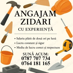 Firma constructii angajeaza zidari, dulgheri