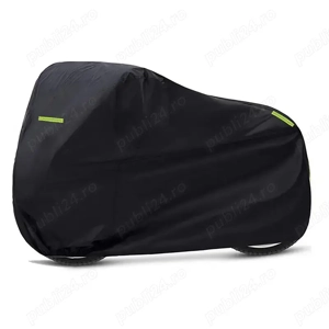 Prelata husa neagra moto scuter motocicleta S 190cmx85cmx115cm­ poliester elastic fata spate inchide