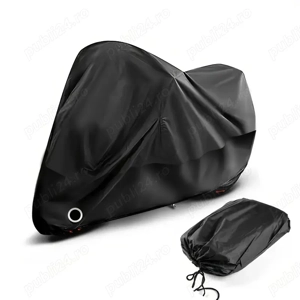 Prelata moto husa motocicleta neagra XXL puf interior 245x125x105cm impermeabila. Protejeaza impotri - imagine 9