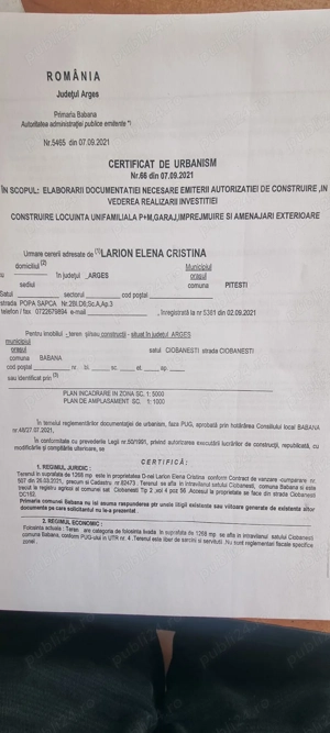 Vand teren intravilan, Babana, sat Ciobanesti, Ag, cu proiect de casa - imagine 5