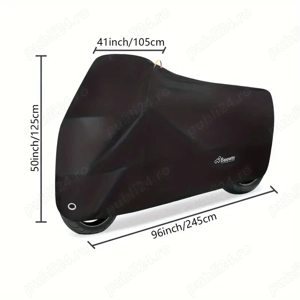 Prelata Husa neagra moto scuter motocicleta M 200x90x100cm, Pentru Toate Anotimpurile, Universală, R - imagine 8