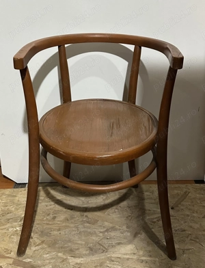 Scaun Vintage Stil Thonet; Scaun cu spatar curbat si cotiere