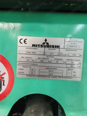 Stivuitor electric Mitsubishi cu 4 roți, 3500 kg, translație ! - imagine 4