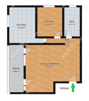 Apartament 3 camere balcon si loc propriu de parcare Piata Cluj Sibiu - imagine 7