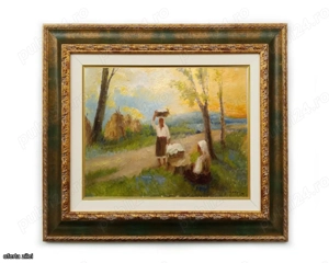 Leon Alexandru Biju, Popas la mijlocul drumului   Ologeni, ulei pe carton