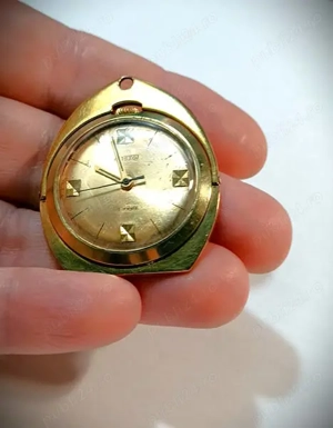 ceas mecanic de curs   birou Wostok URSS, rar, placat cu aur, 18J