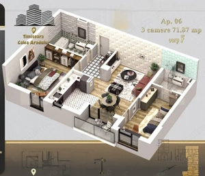 Apartament 3 camere, 71,87 mp utili, decomandat, Calea Aradului - imagine 8
