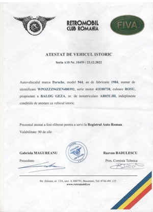 Porsche 944 Atestat Retromobil - imagine 6