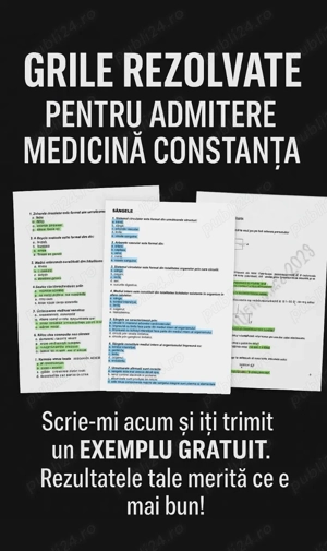 Admitere Medicină Constanța - Grile Rezolvate la Biologie, Chimie si Fizica