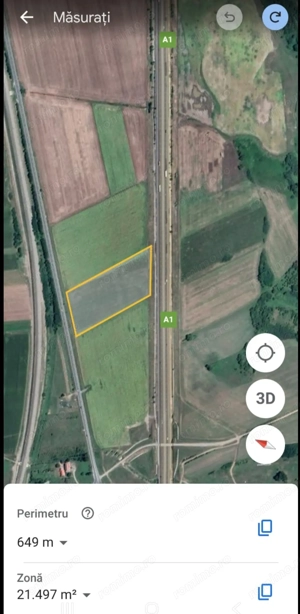 Vand teren 45000 mp A1 KM 57 front A1 DN7  ( 2 parcele )  - imagine 6