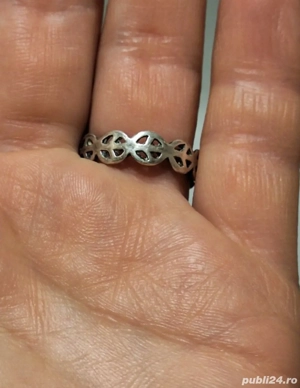 Deosebit Inel-Verigheta-din Argint-cu model - imagine 4