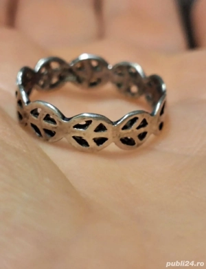 Deosebit Inel-Verigheta-din Argint-cu model - imagine 2
