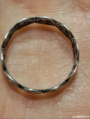 Deosebit Inel-Verigheta-din Argint-cu model - imagine 3