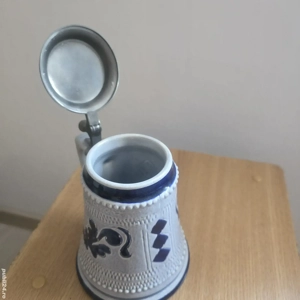Halba de bere 0,5l ceramica cu capac  - imagine 2