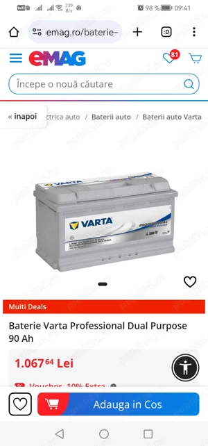 Baterie PB Varta LFD9  DEEP CYCLE professional dual use NOI 1000 amp en 450 ron - imagine 2